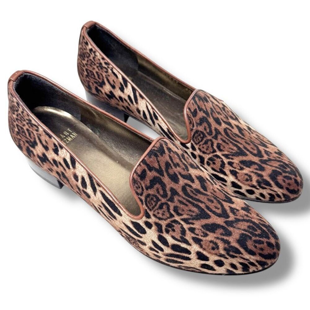 Stuart Weitzman Leopard Print Fabric Leather Trim… - image 2